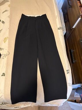 Aritzia Black Wide-Leg Trousers